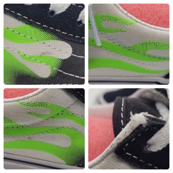 Vans Unisex Off the Wall Old Skool Flame Canvas Skate Sneakers Men’s 5.5 Women 7 - Picture 10 of 11